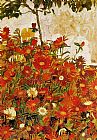 Egon Schiele Field of Flowers painting